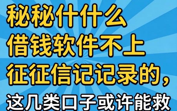 揭秘什么借钱软件不上征信记录的，这几类口子或许能救急