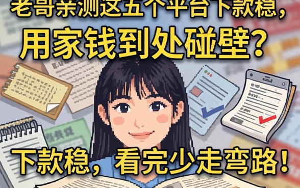 急用钱到处碰壁？老哥亲测这五个平台下款稳，看完少走弯路！