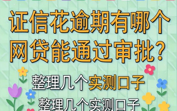 征信花有逾期哪个网贷能通过审批?整理几个实测口子