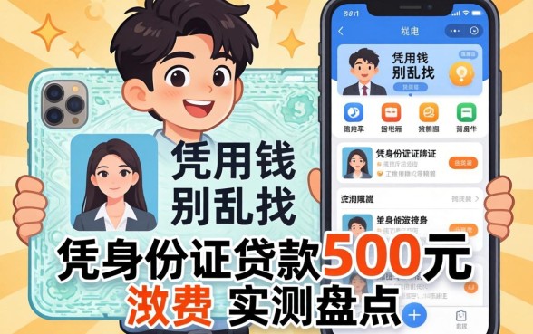 急用钱别乱找，凭身份证贷款500元app实测盘点