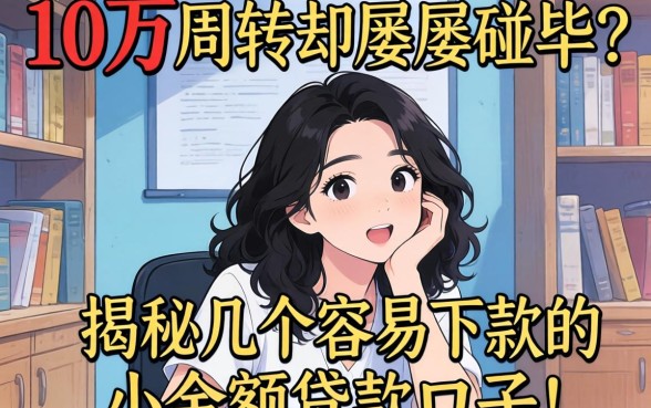 急需10万周转却屡屡碰壁？揭秘几个容易下款的小额贷款口子！