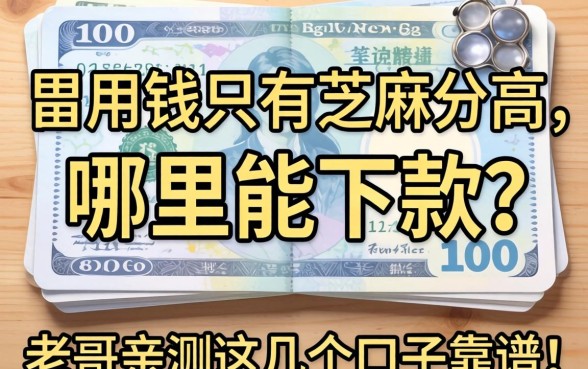 急用钱只有芝麻分高，哪里能下款？老哥亲测这几个口子靠谱！