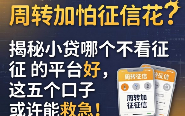 急需周转又怕征信花？揭秘小贷哪个不看征信的平台好，这五个口子或许能救急！