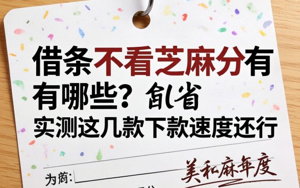 私人借条不看芝麻分的有哪些？实测这几款下款速度还行