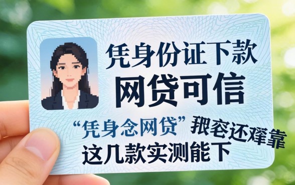 揭秘凭身份证下款的网贷可信不可靠,这几款实测能下