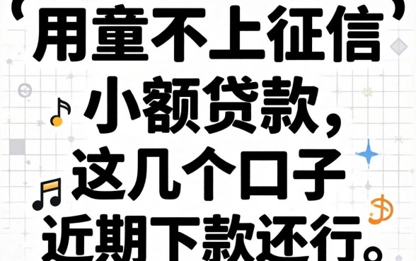 黑白用户不上征信小额贷款，这几个口子近期下款还行