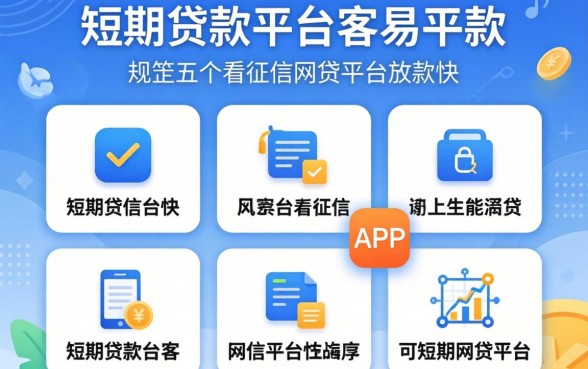 短期贷款平台容易下款，规整五个不看征信网贷平台放款快的app
