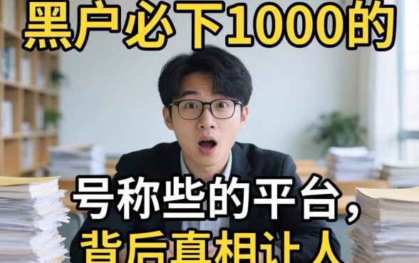 我翻遍全网发现，那些号称黑户必下1000的平台，背后真相让人意外