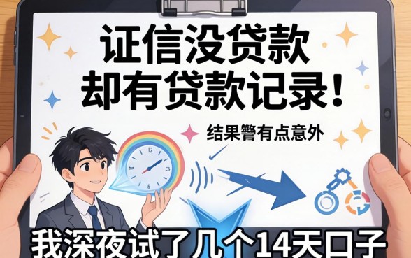 征信没贷款却有贷款记录，我深夜试了几个14天口子，结果有点意外
