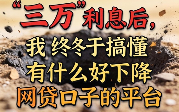 被坑三万利息后，我终于搞懂有什么好下得网贷口子的平台