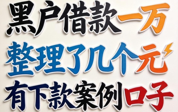 黑户借款一万元:整理了几个有下款案例的口子