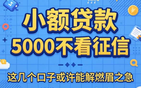 揭秘小额贷款5000不看征信，这几个口子或许能解燃眉之急