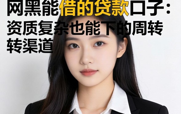 网黑能借的贷款口子：资质复杂也能下的周转渠道