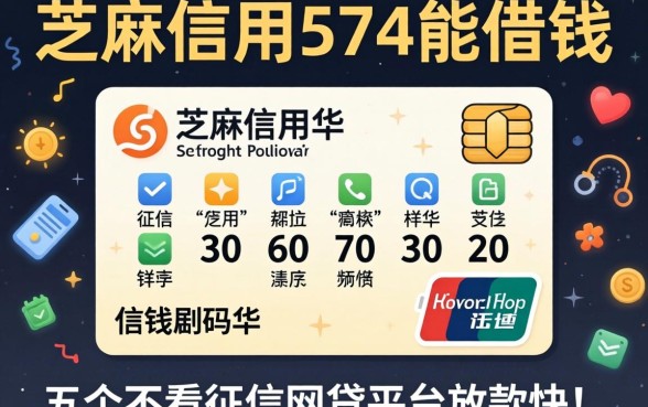芝麻信用574能借钱的，详尽说明五个不看征信网贷平台放款快的软件