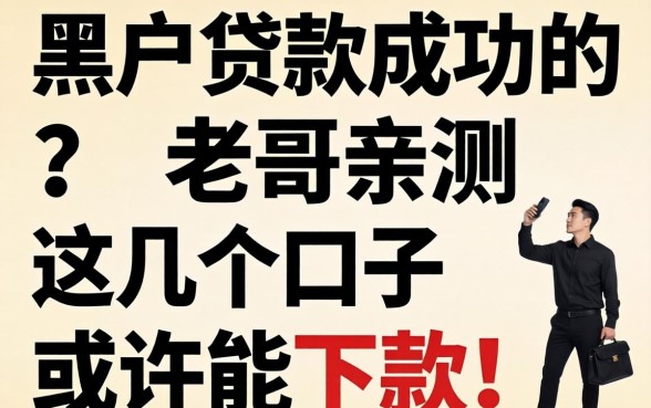 有没有给黑户贷款成功的？老哥亲测这几个口子或许能下款！
