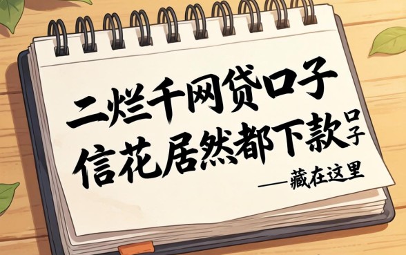 我翻烂了二千网贷口子，发现征信花居然都下款的口子藏在这里