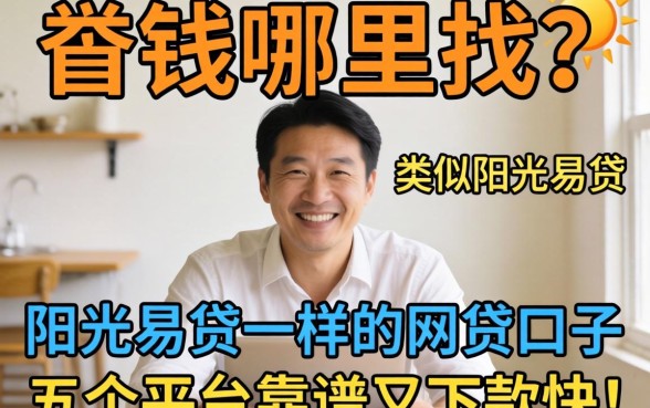 急需用钱哪里找？类似阳光易贷一样的网贷口子有哪些？这五个平台靠谱又下款快！