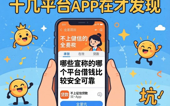 我试了十几个平台才发现，那些宣称在哪个平台借钱比较安全可靠和不上征信的贷款app全是坑