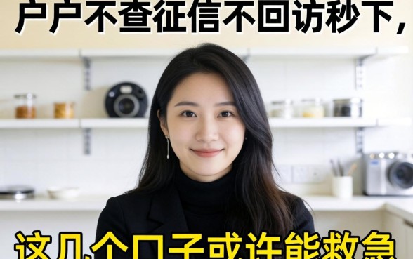 黑户不查征信不回访秒下，这几个口子或许能救急
