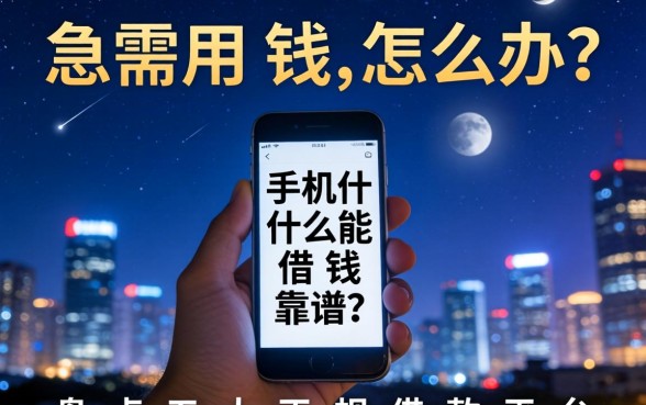 深夜急需用钱怎么办？手机什么能借钱靠谱？盘点五大正规借款平台