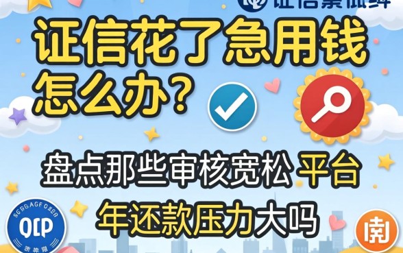 征信花了急用钱怎么办？盘点那些审核宽松的平台，2026年还款压力大吗？