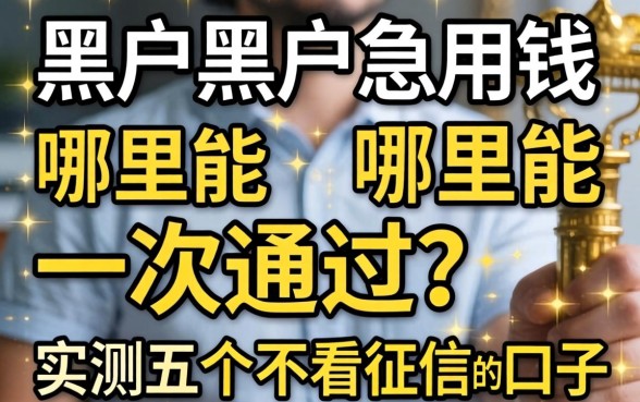 征信黑户急用钱哪里能一次通过？实测五个不看征信的口子分享