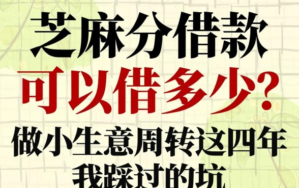 芝麻分借款可以借多少？做小生意周转这些年我踩过的坑