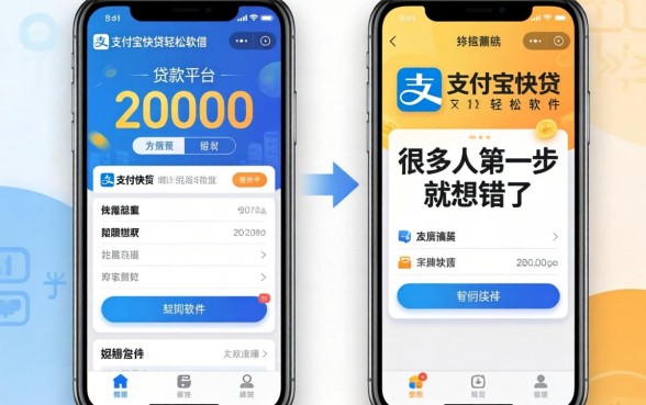 我试了能借20000的贷款平台和支付宝快贷轻松借软件，发现很多人第一步就想错了
