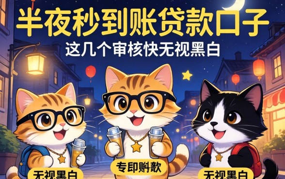 揭秘半夜秒到账贷款口子，这几个审核快无视黑白