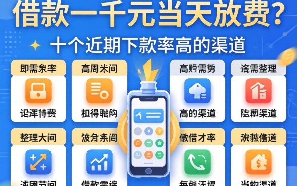 急需借款一千元当天放款?整理了十个近期下款率高的渠道