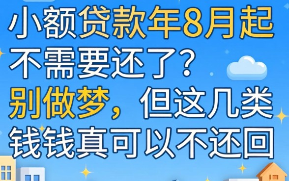 小额贷款2026年8月份起不需要还了？别做梦，但这几类钱真可以不还