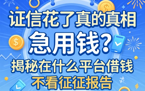 征信花了急用钱？揭秘在什么平台借钱不看征信报告的真相