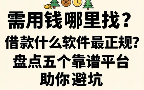 急需用钱哪里找？借款什么软件最正规？盘点五个靠谱平台助你避坑