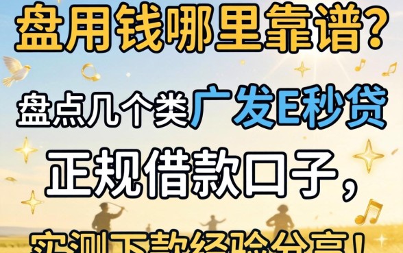 急用钱哪里靠谱？盘点几个类似广发E秒贷的正规借款口子，实测下款经验分享！