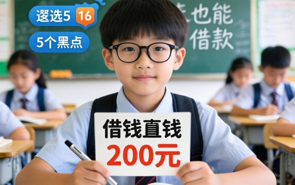 学生怎么借钱200元16岁，遴选5个黑户也能借款的平台