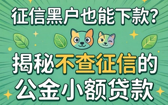 无视征信黑户也能下款？揭秘不查征信的公积金小额贷款