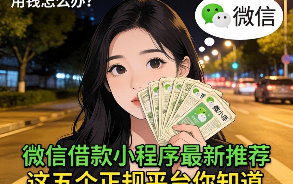 深夜急需用钱怎么办?微信借款小程序最新推荐,这五个正规平台你知道吗?