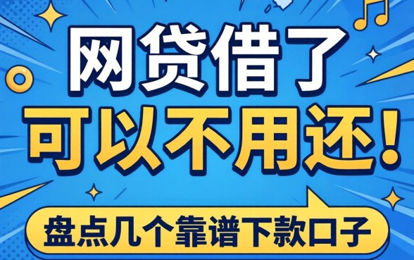 揭秘什么网贷借了可以不用还，盘点几个靠谱下款口子