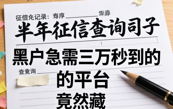 我翻了半年的征信查询记录，发现黑户急需三万秒到的平台竟然藏在