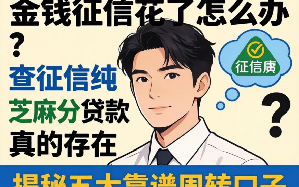 急需用钱征信花了怎么办？不查征信纯芝麻分贷款真的存在吗？揭秘五大靠谱周转口子