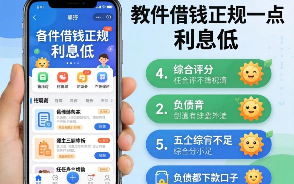 手机哪个软件借钱正规一点利息低，详尽说明五个综合评分不足有负债都能下款口子