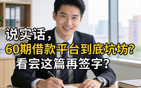 银行经理说实话：60期借款平台到底坑不坑？看完这篇再签字