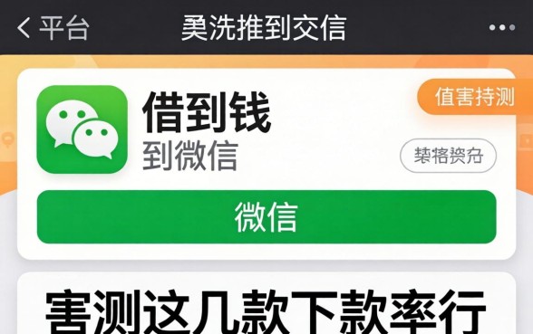 现在什么平台能借到钱到微信?实测这几款下款率还行