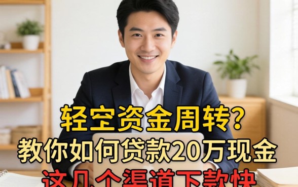 急需资金周转？教你如何贷款20万现金，这几个渠道下款快