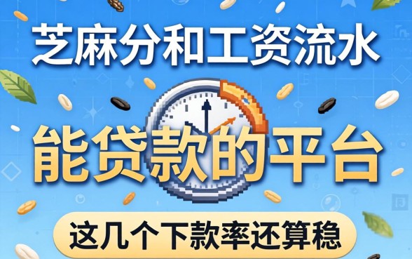 芝麻分和工资流水能贷款的平台，这几个下款率还算稳