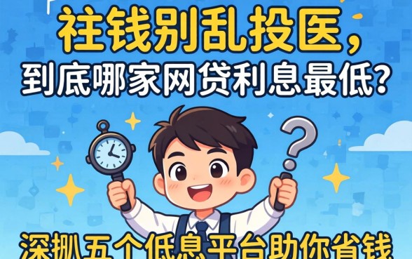 急需用钱别乱投医，到底哪家网贷利息最低？深扒五个低息平台助你省钱