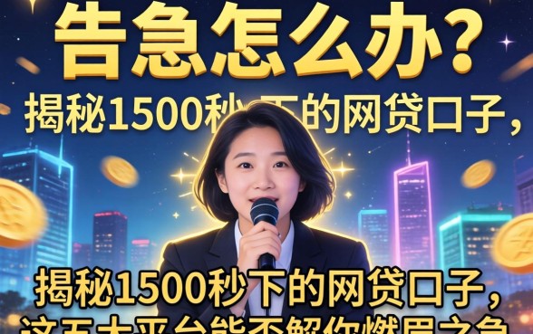 资金告急怎么办？揭秘1500秒下的网贷口子，这五大平台能否解你燃眉之急？