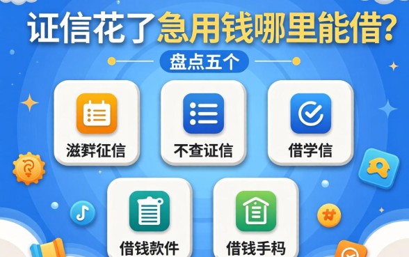 征信花了急用钱哪里能借？盘点五个不查征信的借钱软件