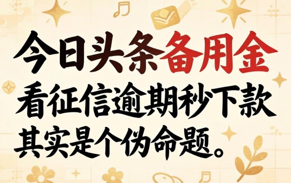 我试了今日头条备用金，发现不看征信逾期秒下款其实是个伪命题