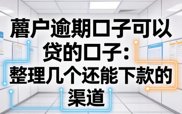 黑户逾期口子可以贷的口子:整理几个还能下款的渠道